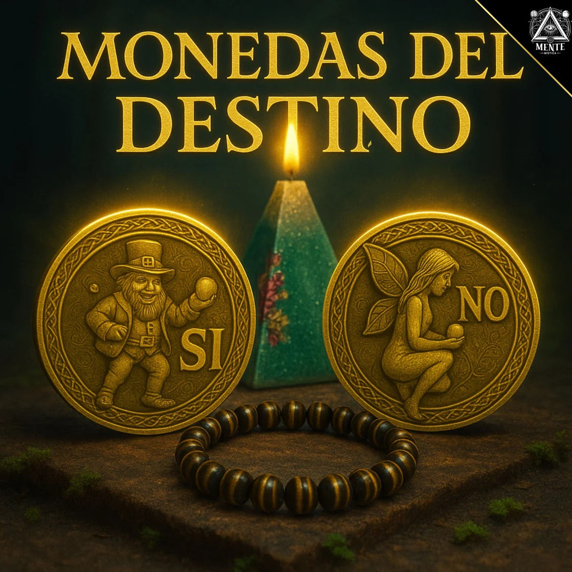 Monedas del Destino I-Fae — Oráculo y Amuleto de Suerte para Adivinación Mágica -