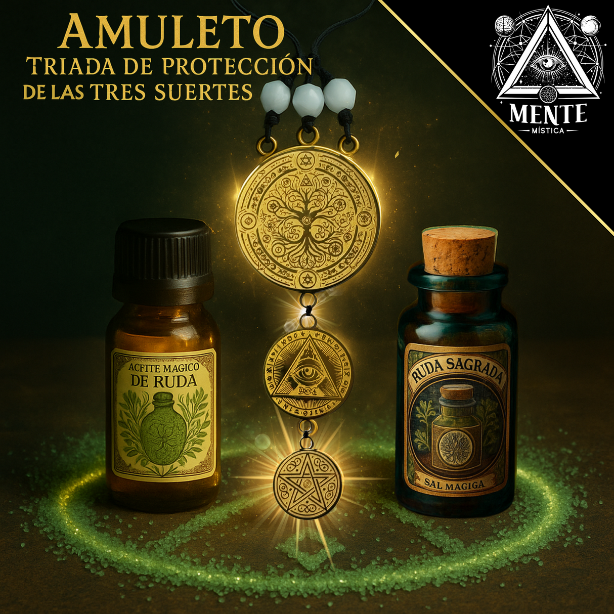 Preventa Amuleto Triada de Protección de las Tres Suertes